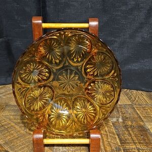 Amber Glass Decorative Bowl - 7.75 Inch